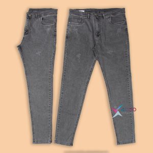 شلوار جین طوسی زاپدار سایز بزرگ مردانه ( 4164 )