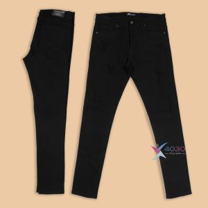 شلوار جین مشکی زاپدار سایز بزرگ مردانه ( 4172 )