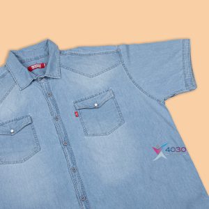 پیراهن جین آستین کوتاه سوپر سایز مردانه ( 2324 )