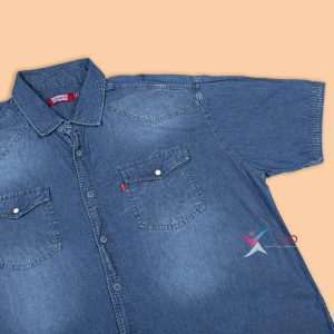 پیراهن جین آستین کوتاه سوپر سایز مردانه ( 2325 )