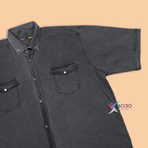 پیراهن جین آستین کوتاه سایز بزرگ مردانه ( 2376 )