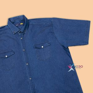 پیراهن جین آستین کوتاه سایز بزرگ مردانه ( 2377 )