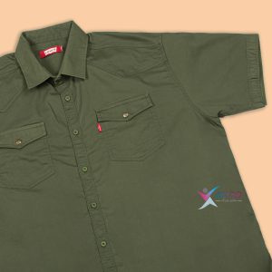 پیراهن کتان آستین کوتاه سایز بزرگ مردانه ( 2386 )