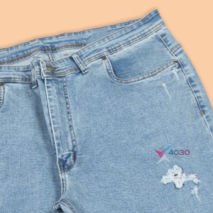 شلوار جین Light blue زاپدار سایز بزرگ ( 4274 )
