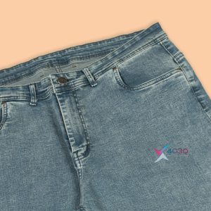 شلوار جین آبی طوسی سایز بزرگ ( 4263 )