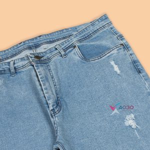 شلوار جین Light blue زاپدار سایز بزرگ ( 4279 )