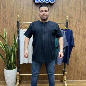 تیشرت کراش یقه کوبایی سایزبزرگ ( 962 )