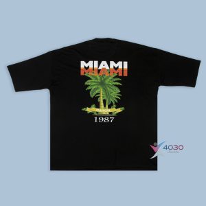 تیشرت MIAMI لانگ پشت طرح دار سایزبزرگ ( 157 )