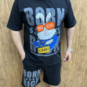 ست تیشرت و شلوارک BORN اورجینال سایزبزرگ ( 8038 )