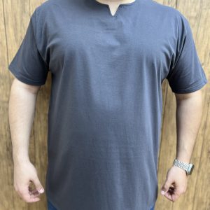 تیشرت بیسیک یقه کوبایی سایزبزرگ ( 999 )