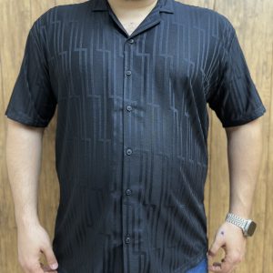 پیراهن یقه انگلیسی آستین کوتاه سایزبزرگ ( 2520 )