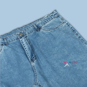 شلوار جین مام استایل آبی لی سایزبزرگ ( 4311 )