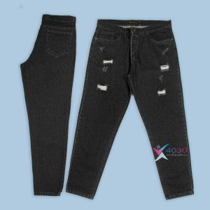 شلوار جین مام فیت زاپدار مشکی زغالی Coaly Black سایزبزرگ ( 4341 )