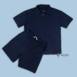 ست پولوشرت و شلوارک half zip سایزبزرگ ( 8114 )