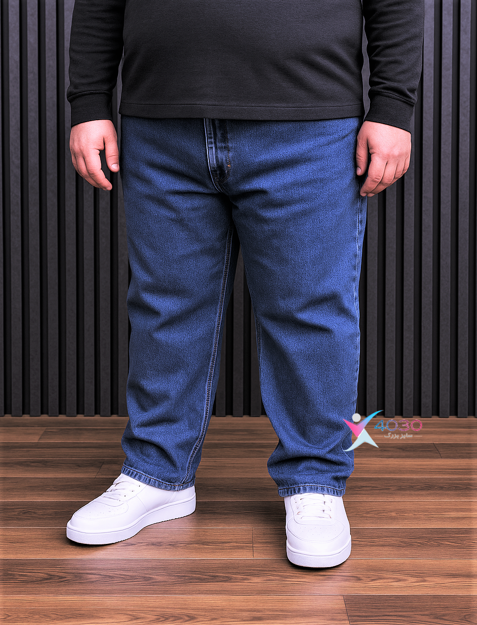 شلوار جین آبی سرمه ای Tommy سوپرسایز ( 4482 ) - Image 2