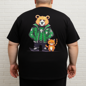 تیشرت Teddy & cat پشت طرح دار سوپرسایز ( 412 )
