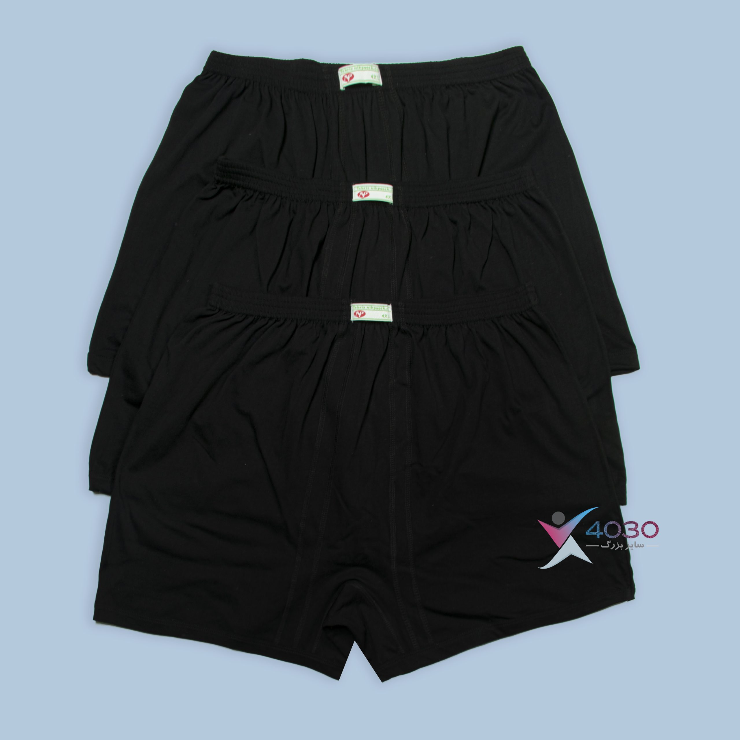 شورت پادار سایزبزرگ بسته 3عددی ( 9007 )