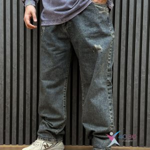 شلوار جین مام فیت BOTTEGA سایزبزرگ ( 4488 )