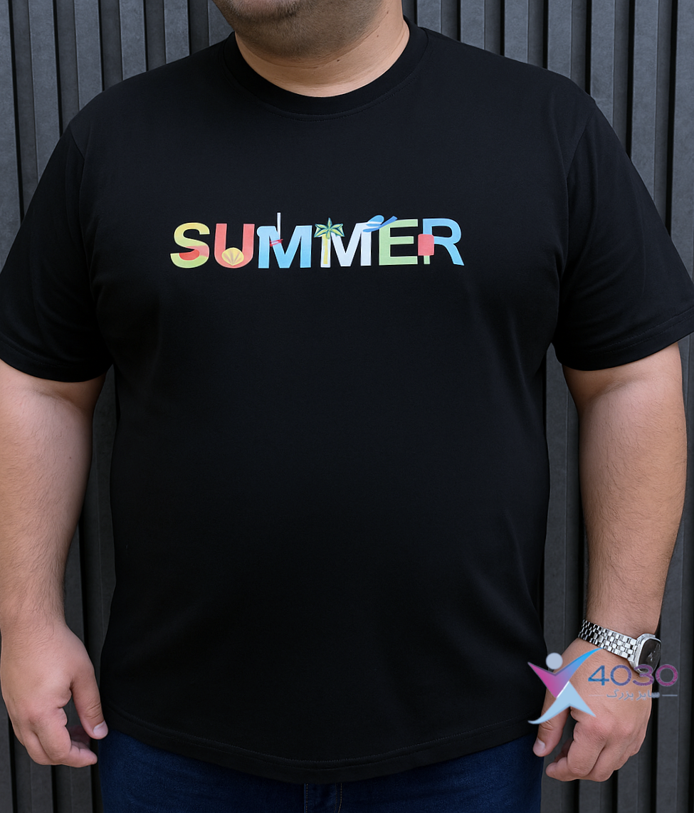 تیشرت SUMMER پشت طرح دار سایزبزرگ ( 655 ) - Image 3