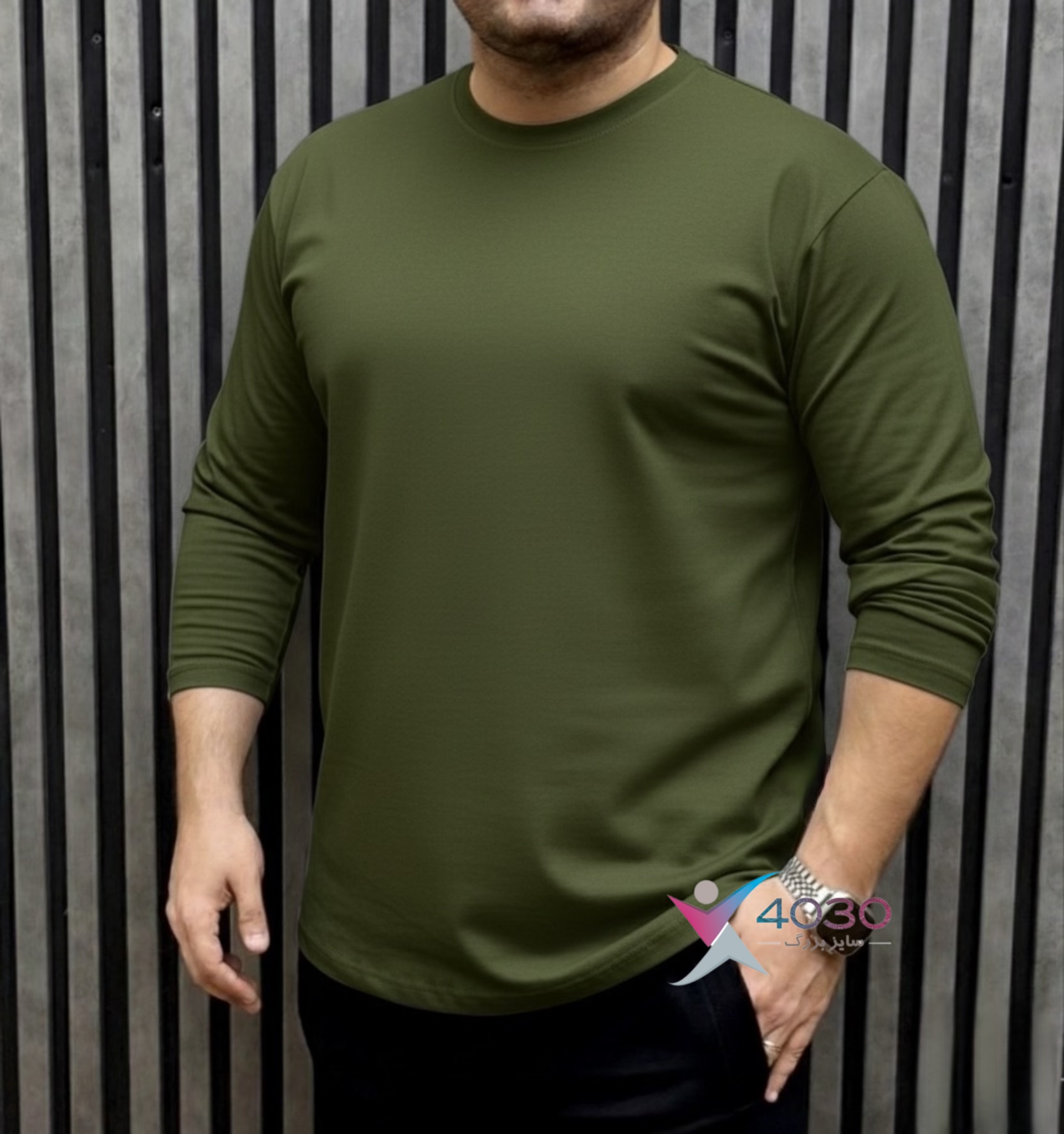 تیشرت بیسیک آستین بلند سایزبزرگ ( 320 ) - Image 9