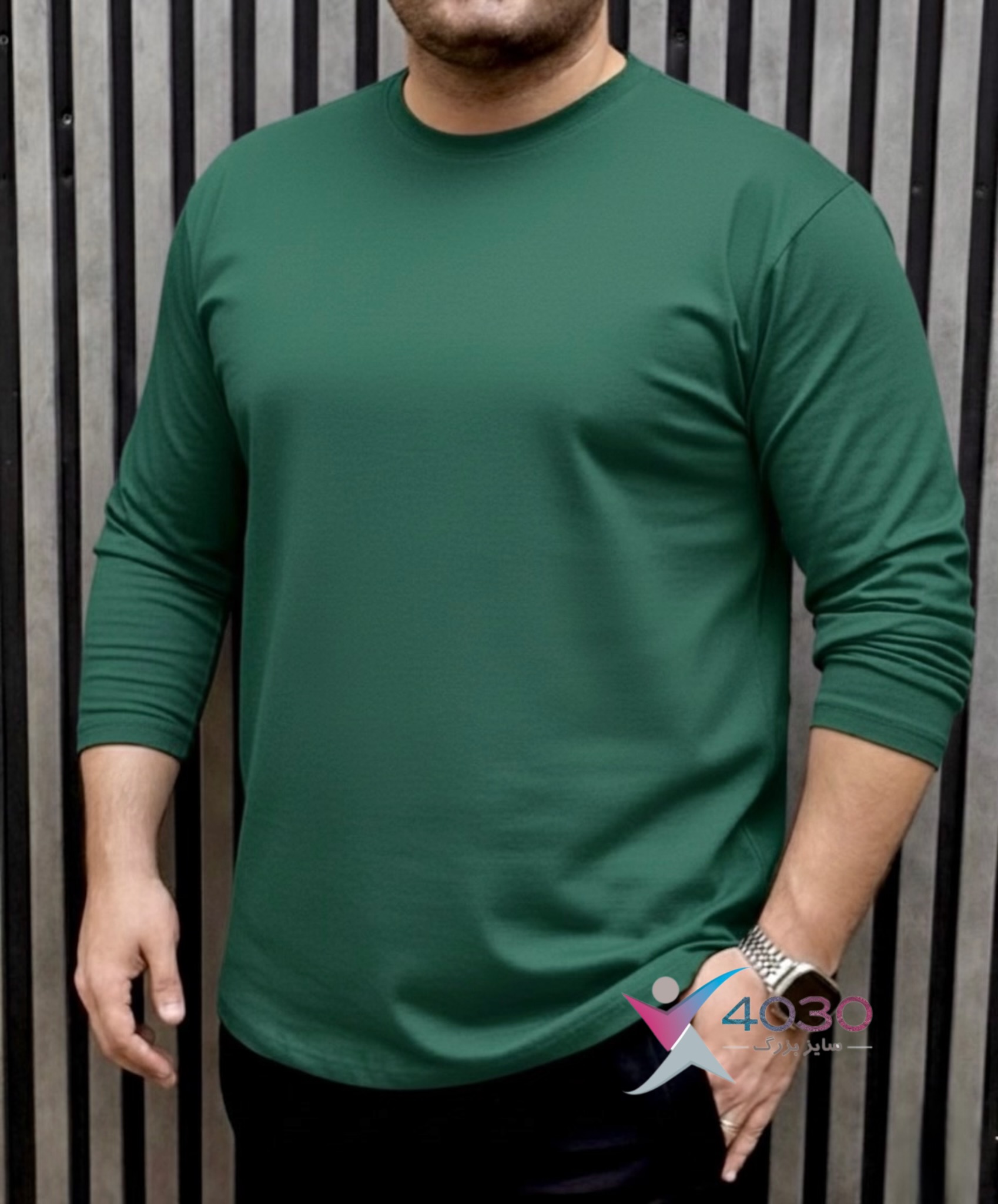 تیشرت بیسیک آستین بلند سایزبزرگ ( 320 ) - Image 4