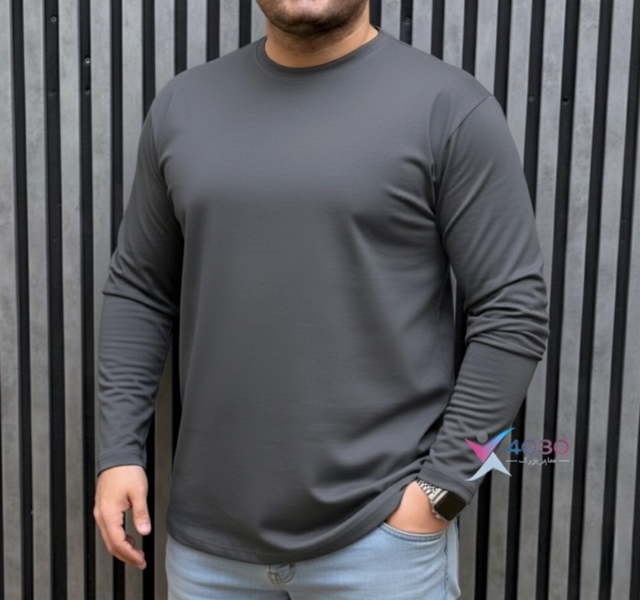 تیشرت بیسیک آستین بلند سایزبزرگ ( 320 ) - Image 6