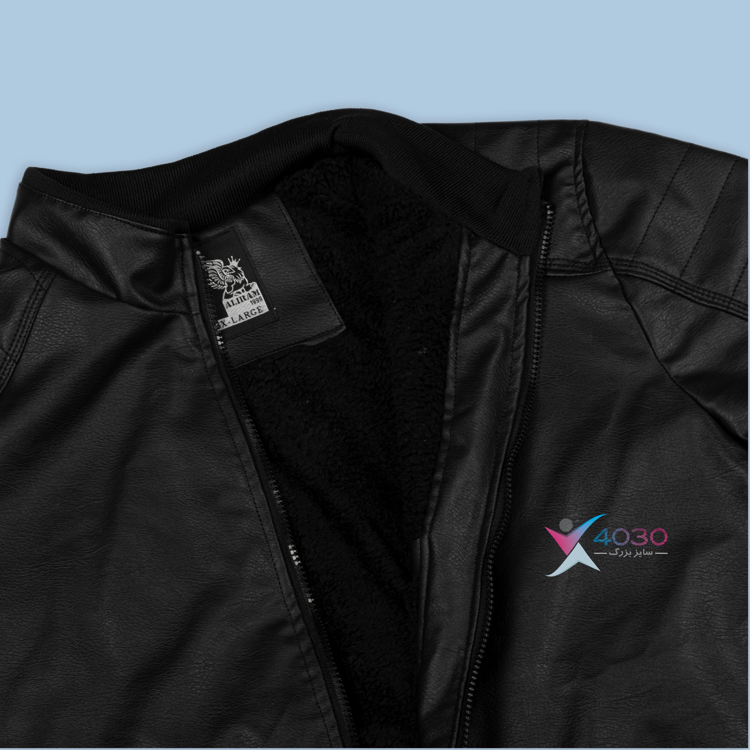 کاپشن چرم بیسیک BLACK سایزبزرگ ( 5299 ) - Image 8