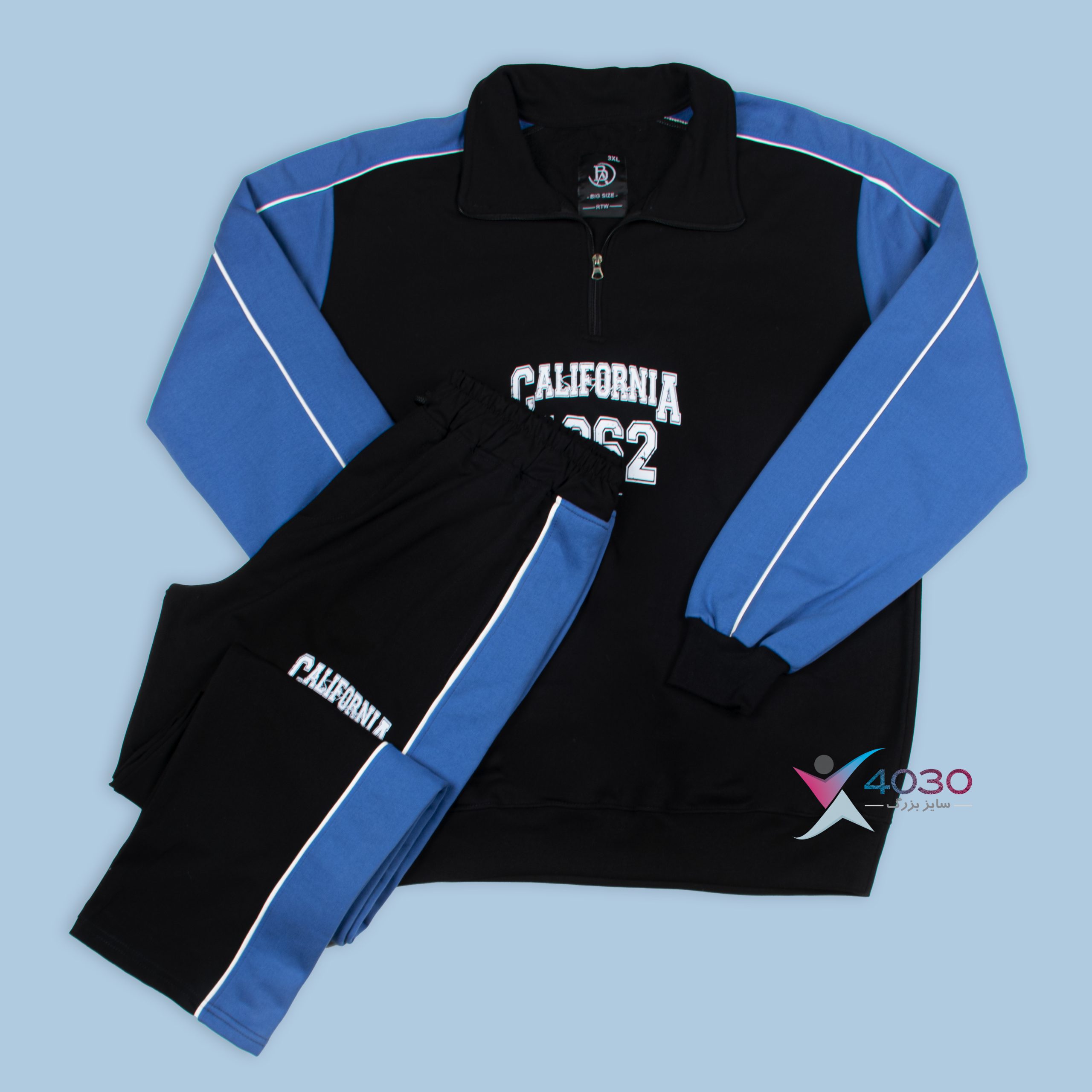 ست بلوز نیم زیپ و شلوار 1962 اورجینال سایزبزرگ ( 8283 )