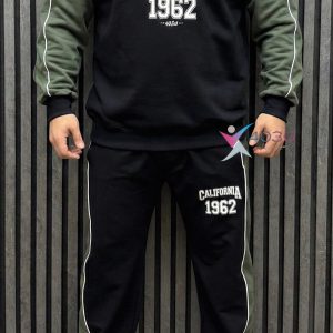 ست بلوز نیم زیپ و شلوار 1962 اورجینال سایزبزرگ ( 8282 )