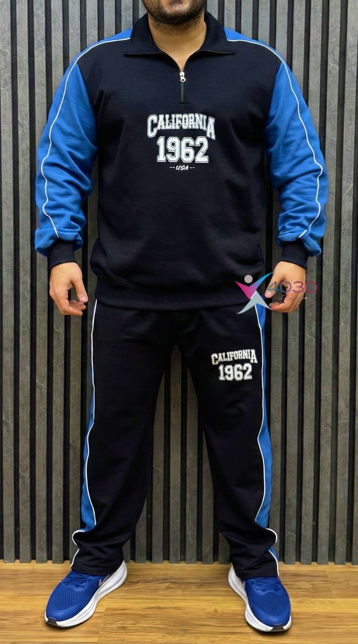 ست بلوز نیم زیپ و شلوار 1962 اورجینال سایزبزرگ ( 8283 ) - Image 2