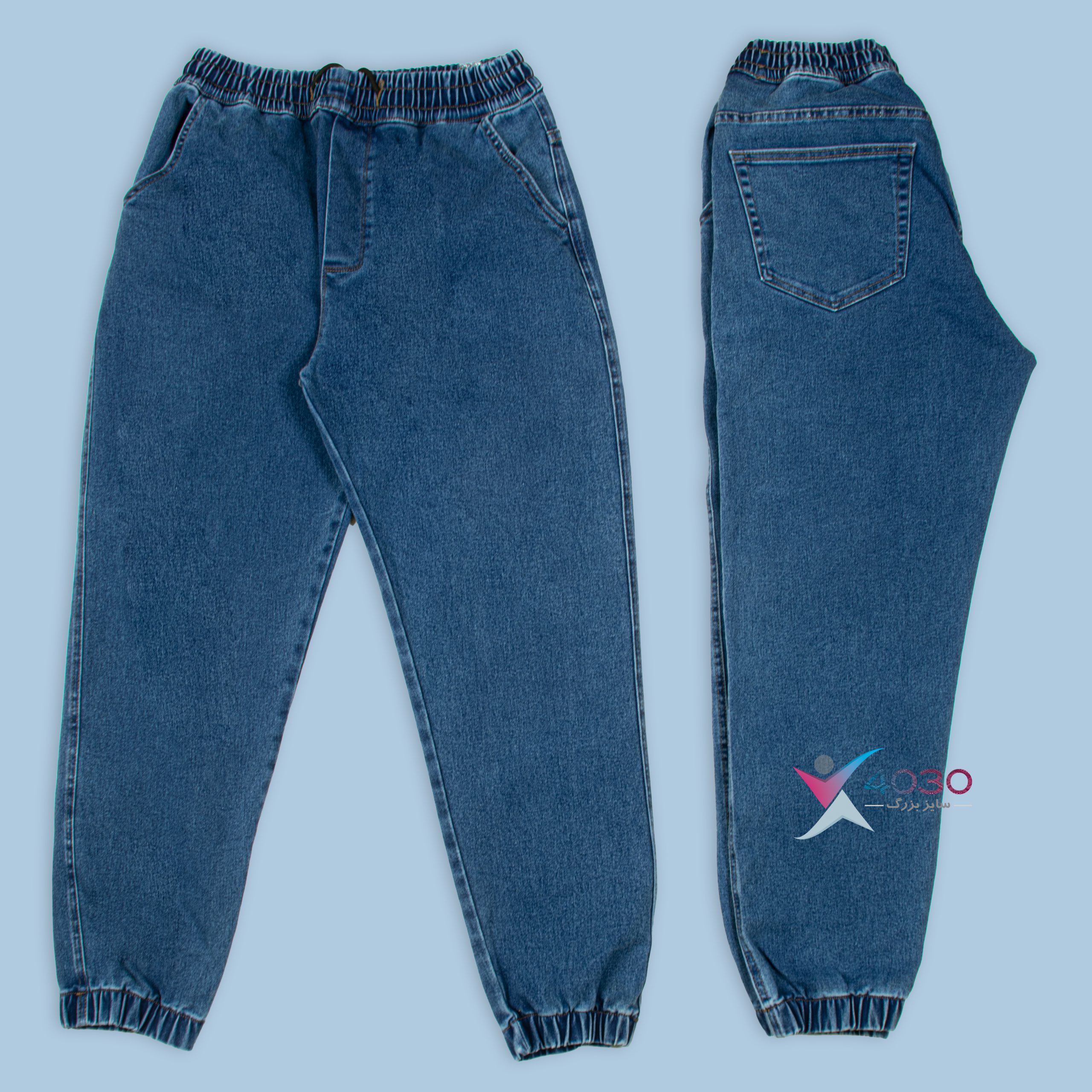 شلوار جین کمرکِش دمپا کِش سایزبزرگ ( 3808 ) - Image 13