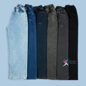 شلوار جین کمرکش بگ استایل سایزبزرگ ( 3810 )