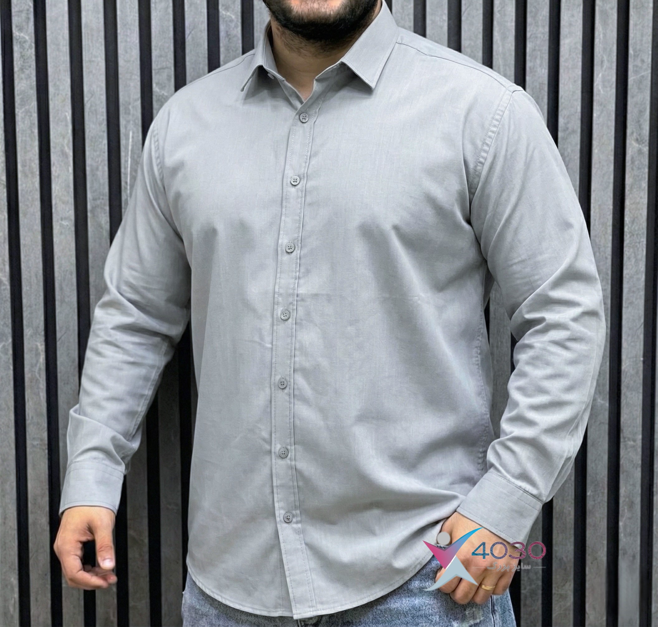 پیراهن Linen بیسیک سایزبزرگ ( 2723 ) - Image 2