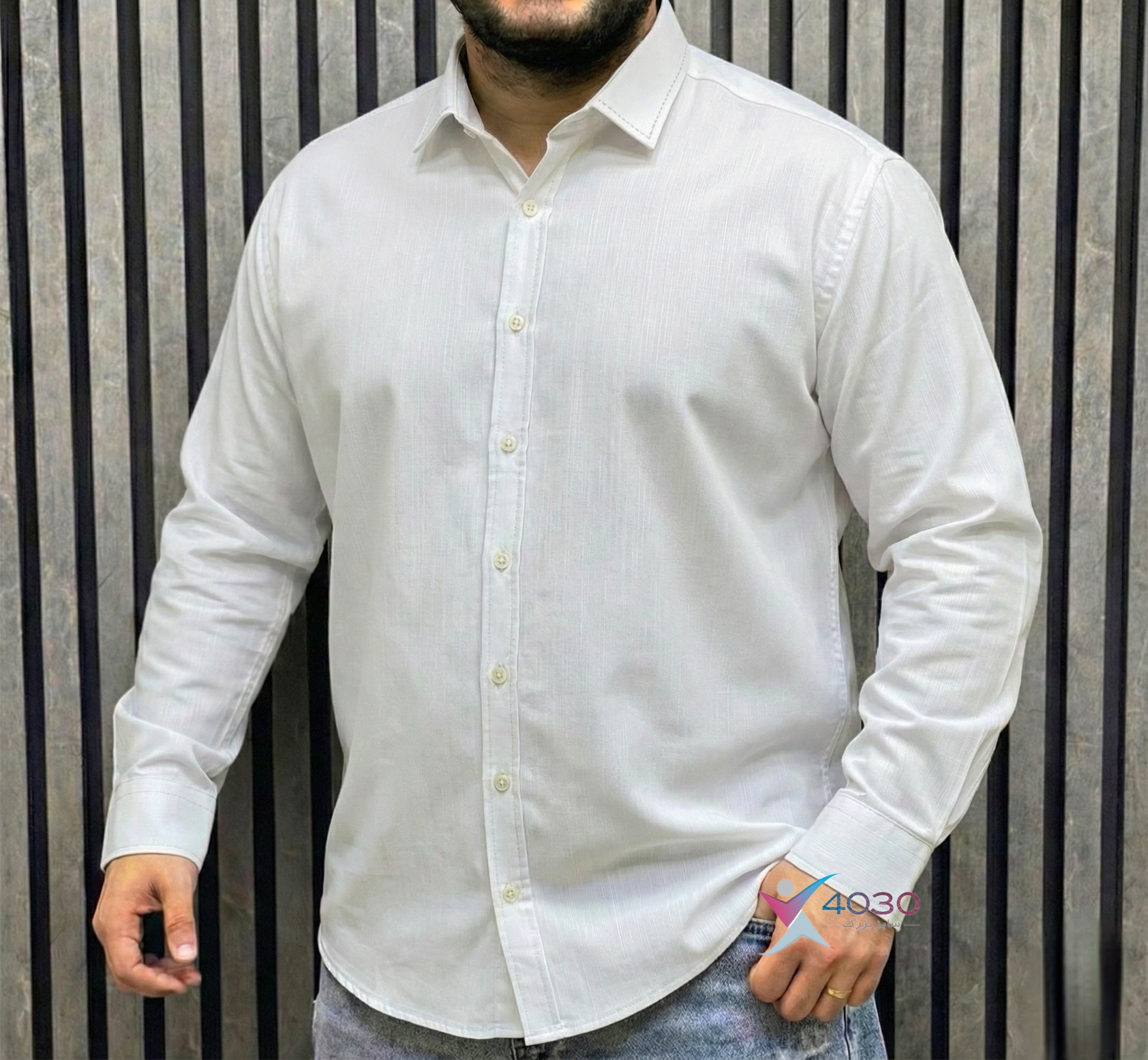 پیراهن Linen بیسیک سایزبزرگ ( 2723 ) - Image 6