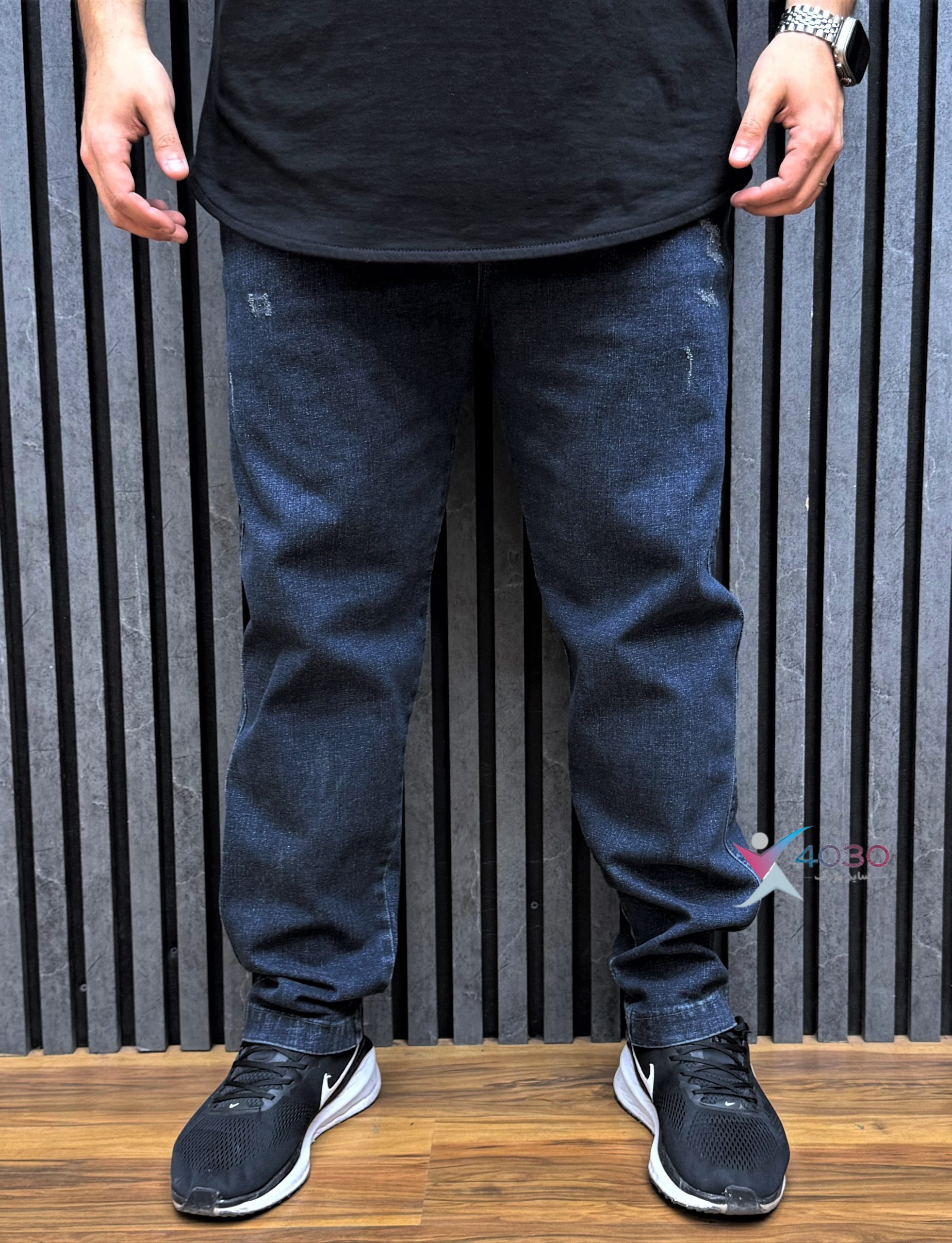 شلوار جین کمرکش ZARA دمپا ساده سایزبزرگ ( 3818 ) - Image 2