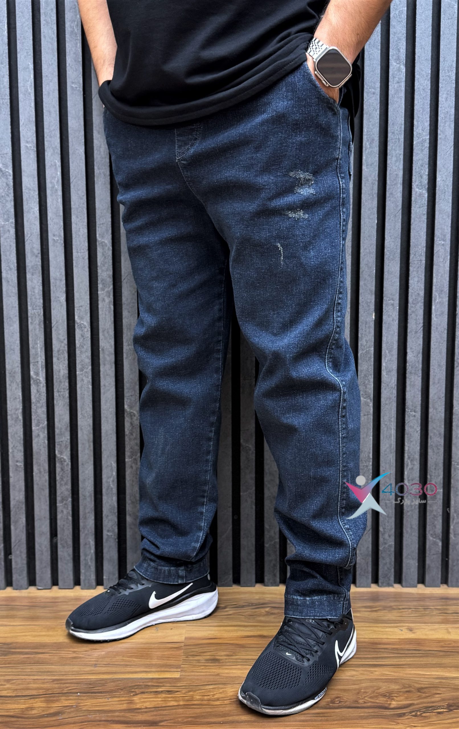 شلوار جین کمرکش ZARA دمپا ساده سایزبزرگ ( 3818 ) - Image 3