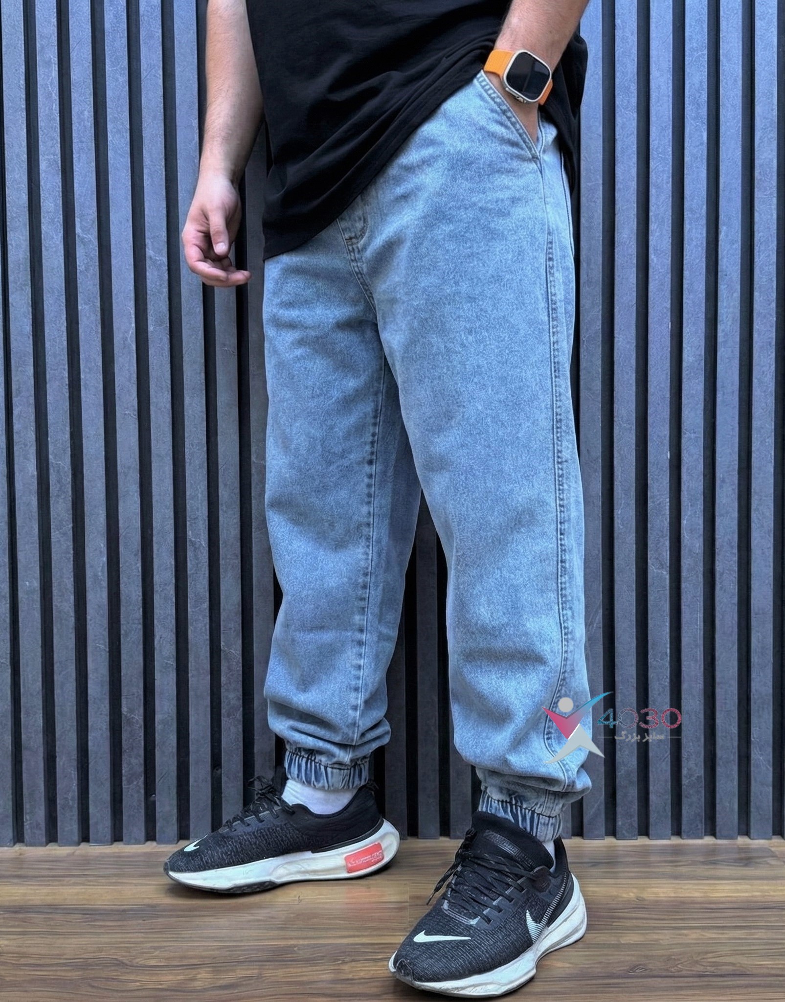 شلوار جین کمرکِش دمپا کِش سایزبزرگ ( 3808 ) - Image 8