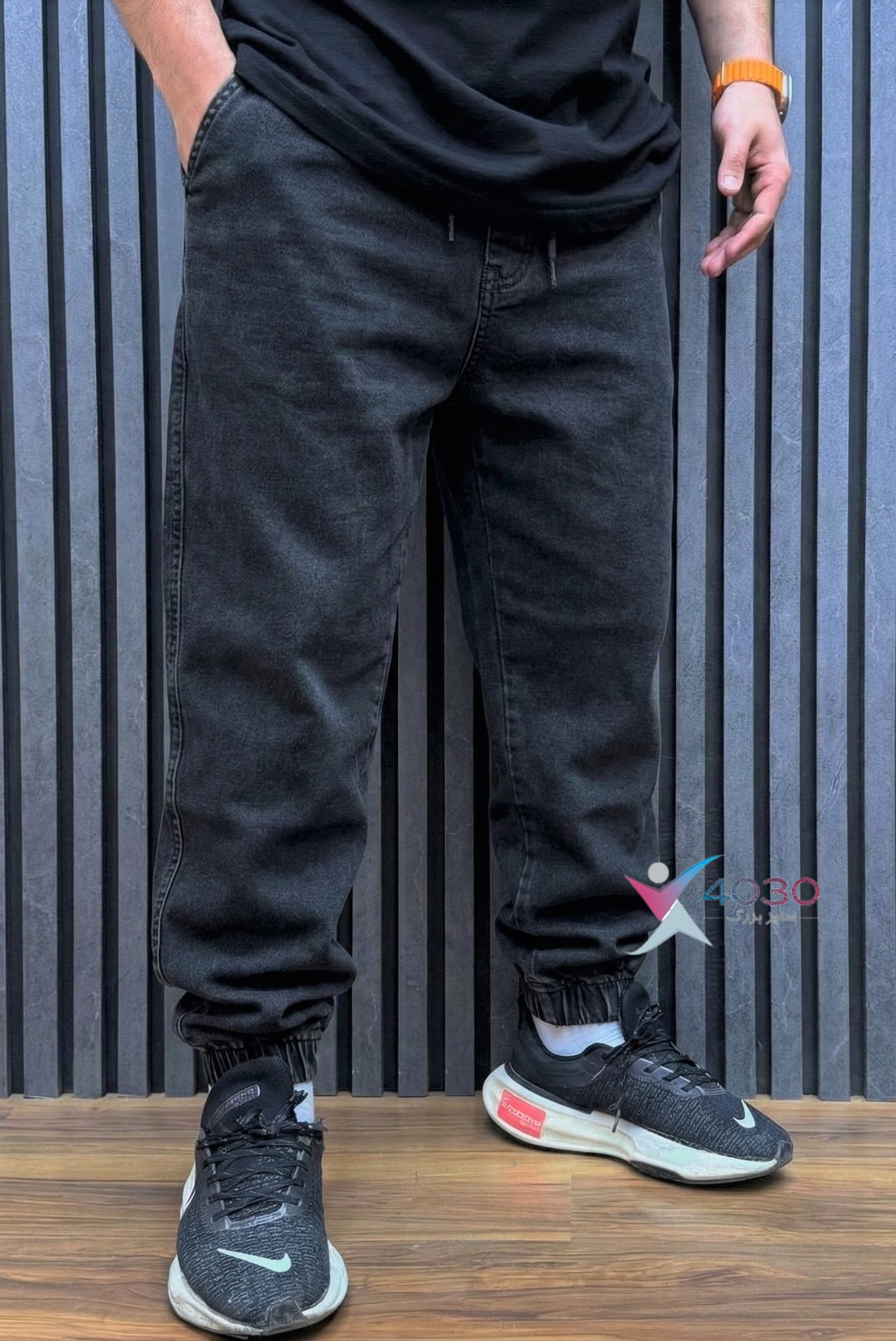 شلوار جین کمرکِش دمپا کِش سایزبزرگ ( 3808 ) - Image 5