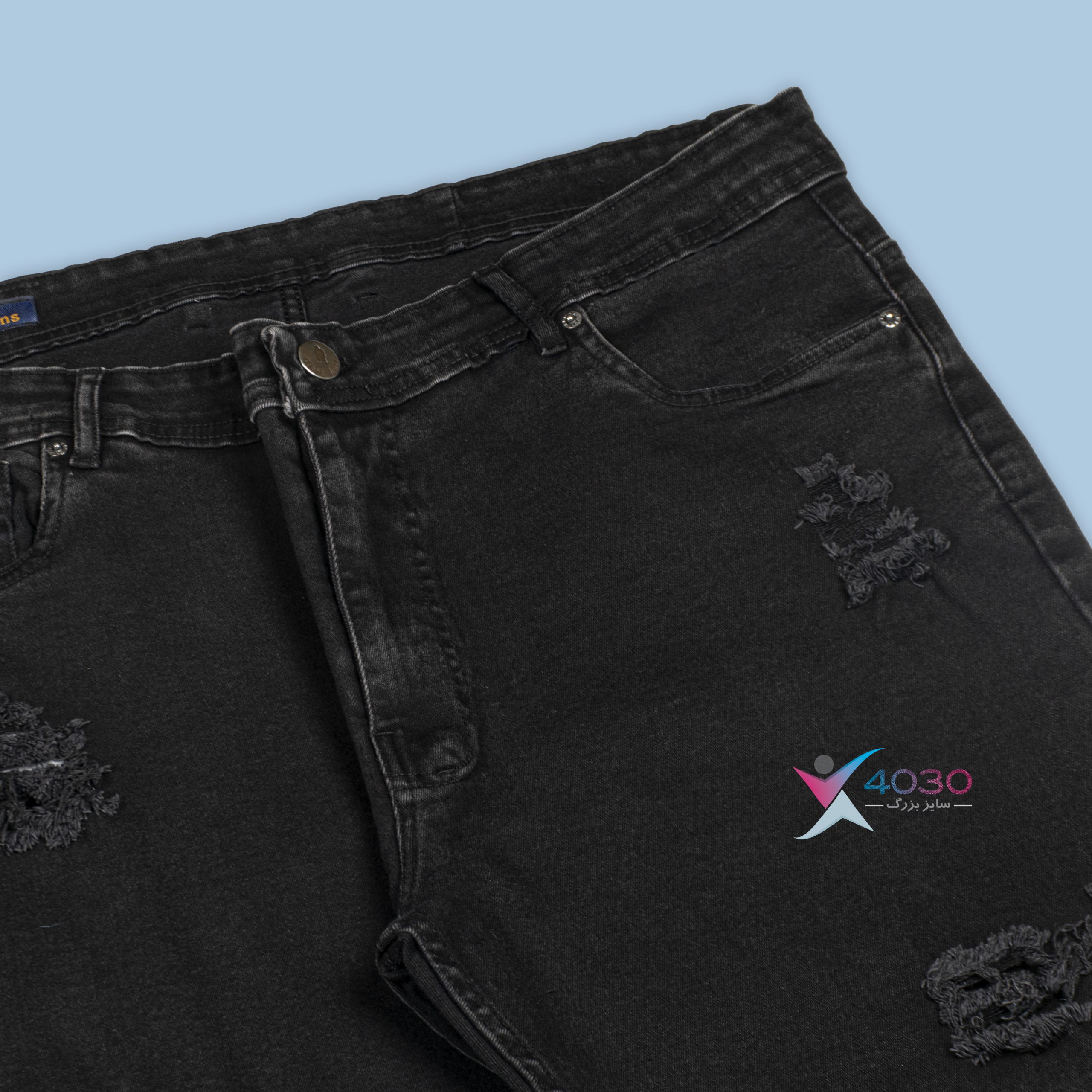 شلوار جین زاپدار Charcoal سایزبزرگ ( 4512 ) - Image 5