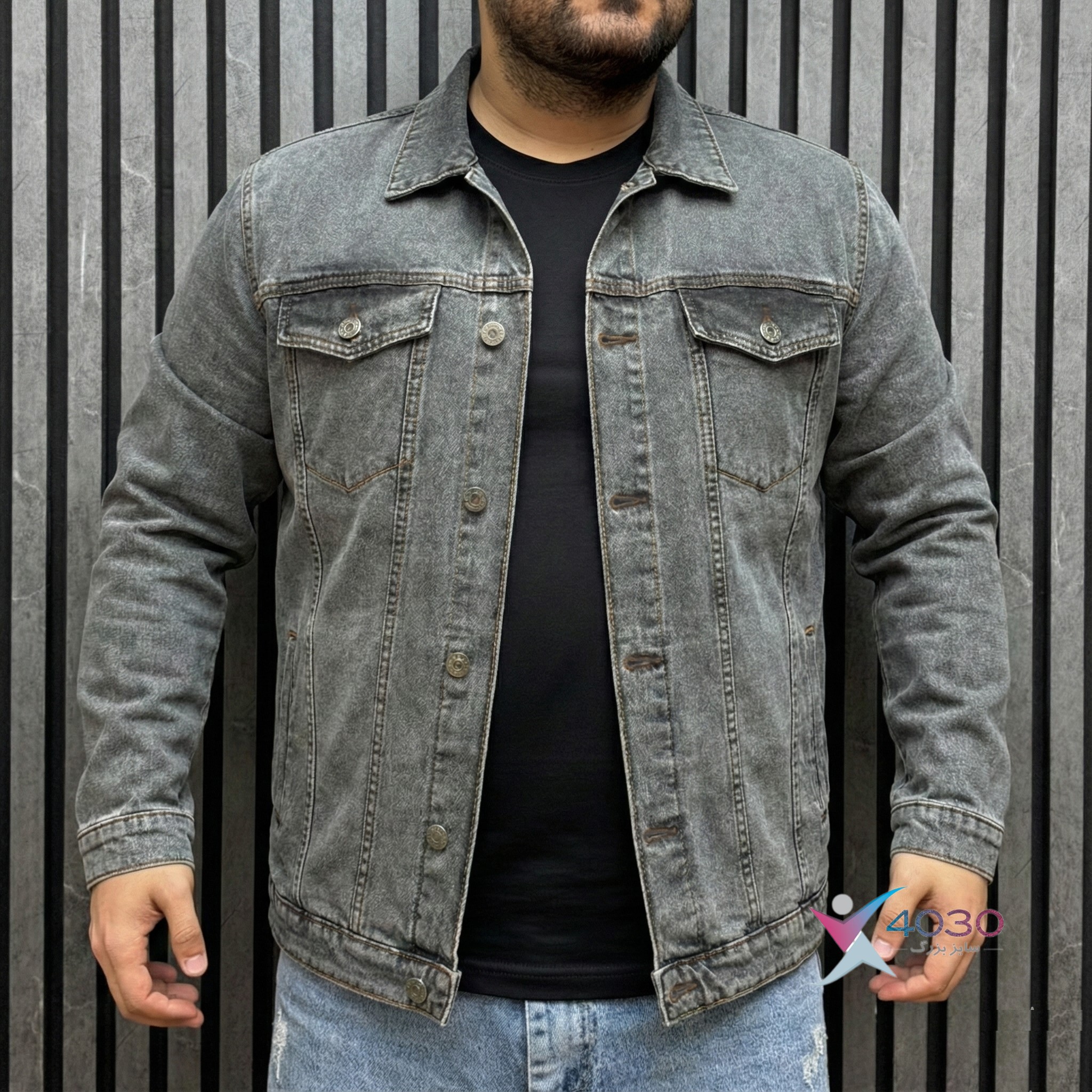 کت جین Gray سایزبزرگ ( 5311 ) - Image 2