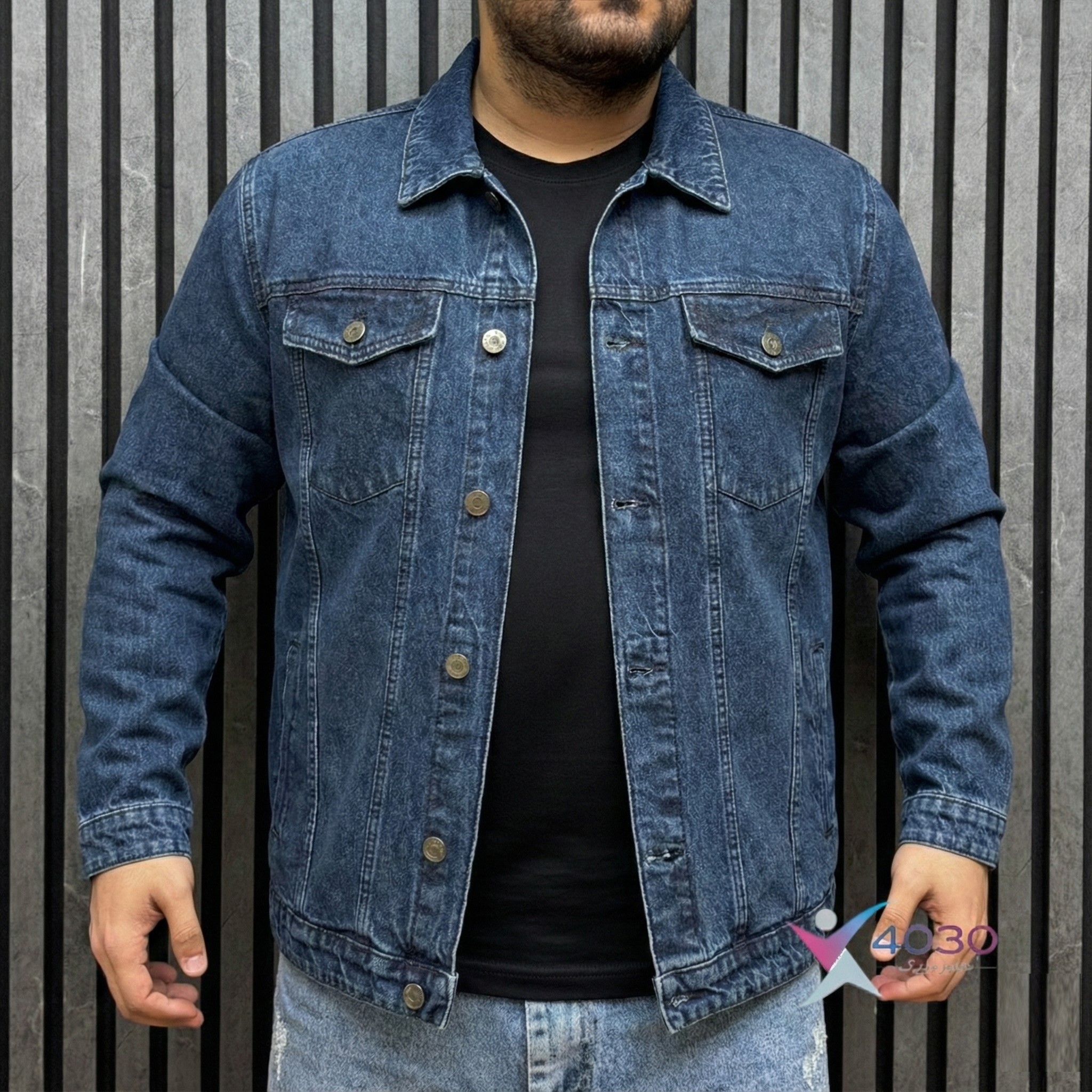 کت جین Navy blue سایزبزرگ ( 5319 ) - Image 2