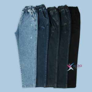 شلوار جین کمرکش ZARA دمپا ساده سایزبزرگ ( 3818 )