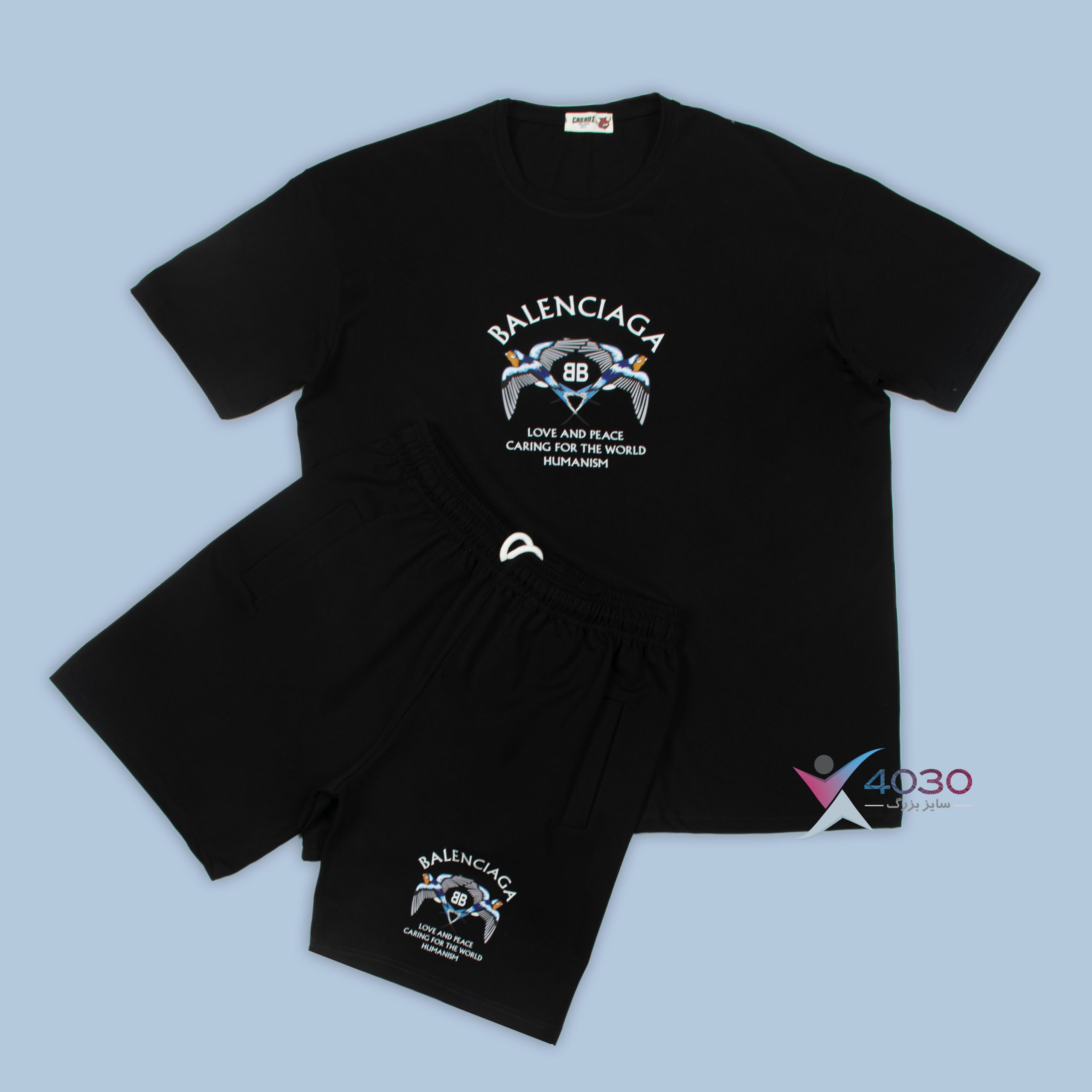 ست تیشرت و شلوارک BALENCIAGA سایزبزرگ ( 8292 )