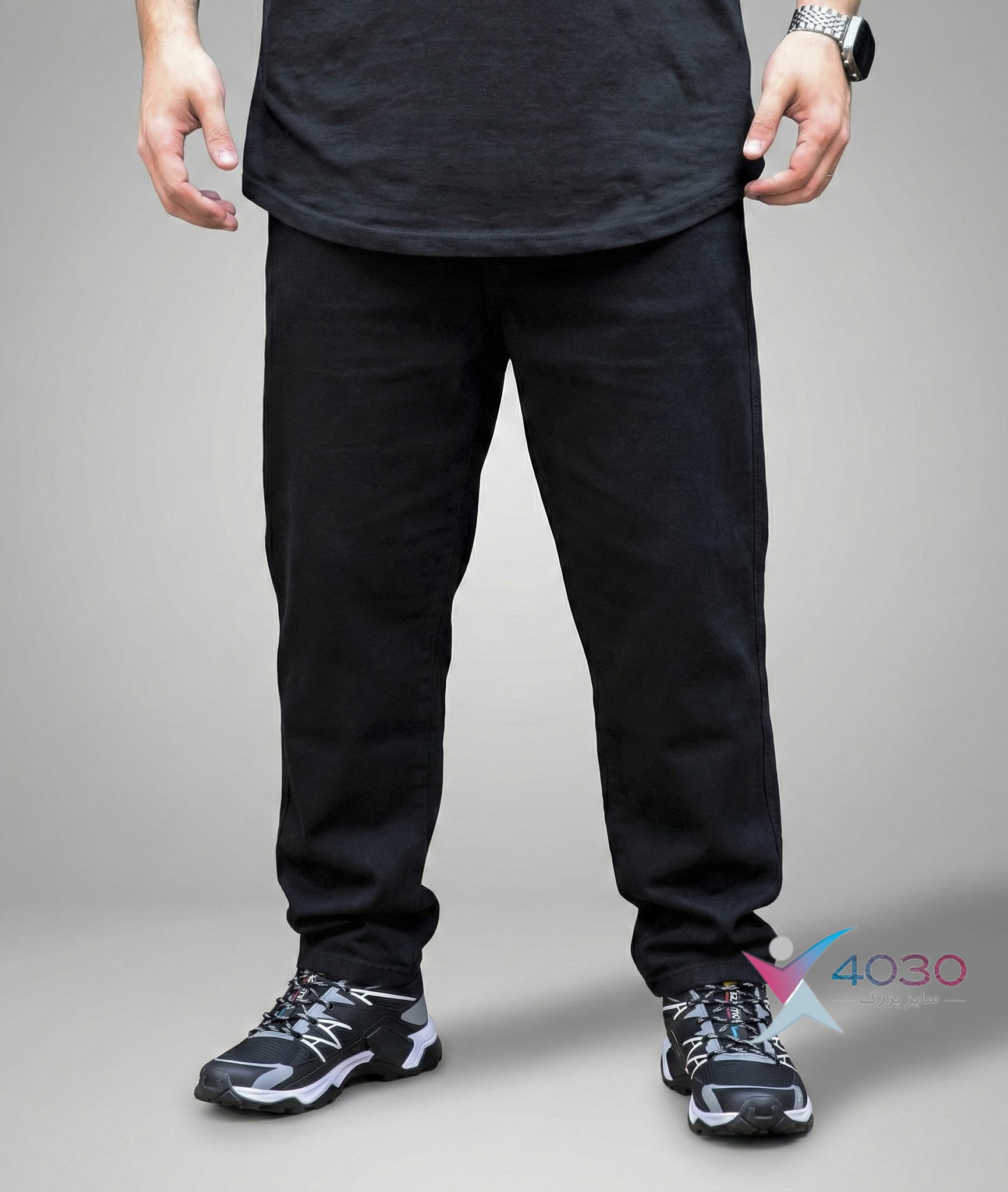 شلوار جین کمرکش ZARA دمپا ساده سایزبزرگ ( 3818 ) - Image 5