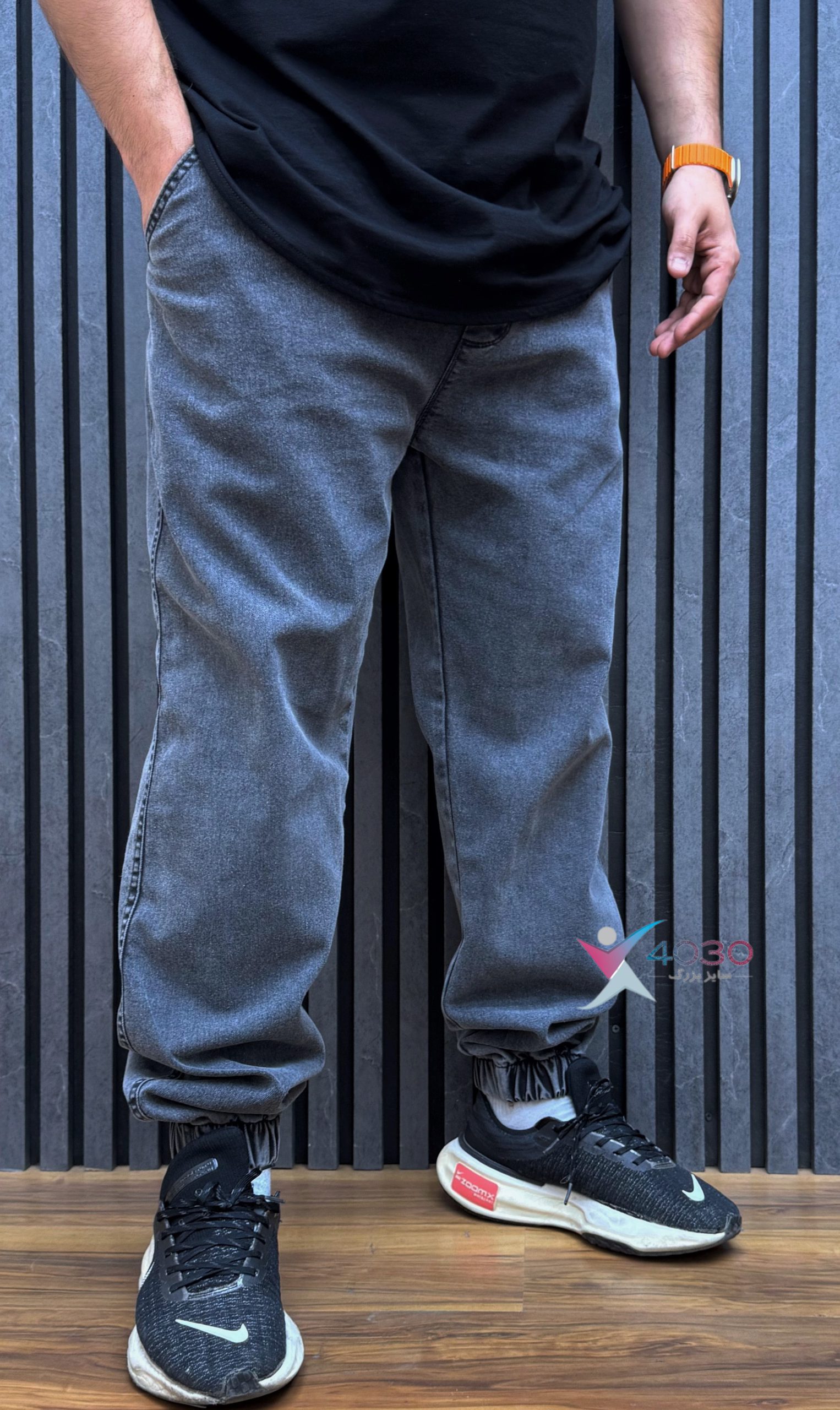 شلوار جین کمرکِش دمپا کِش سایزبزرگ ( 3808 ) - Image 4