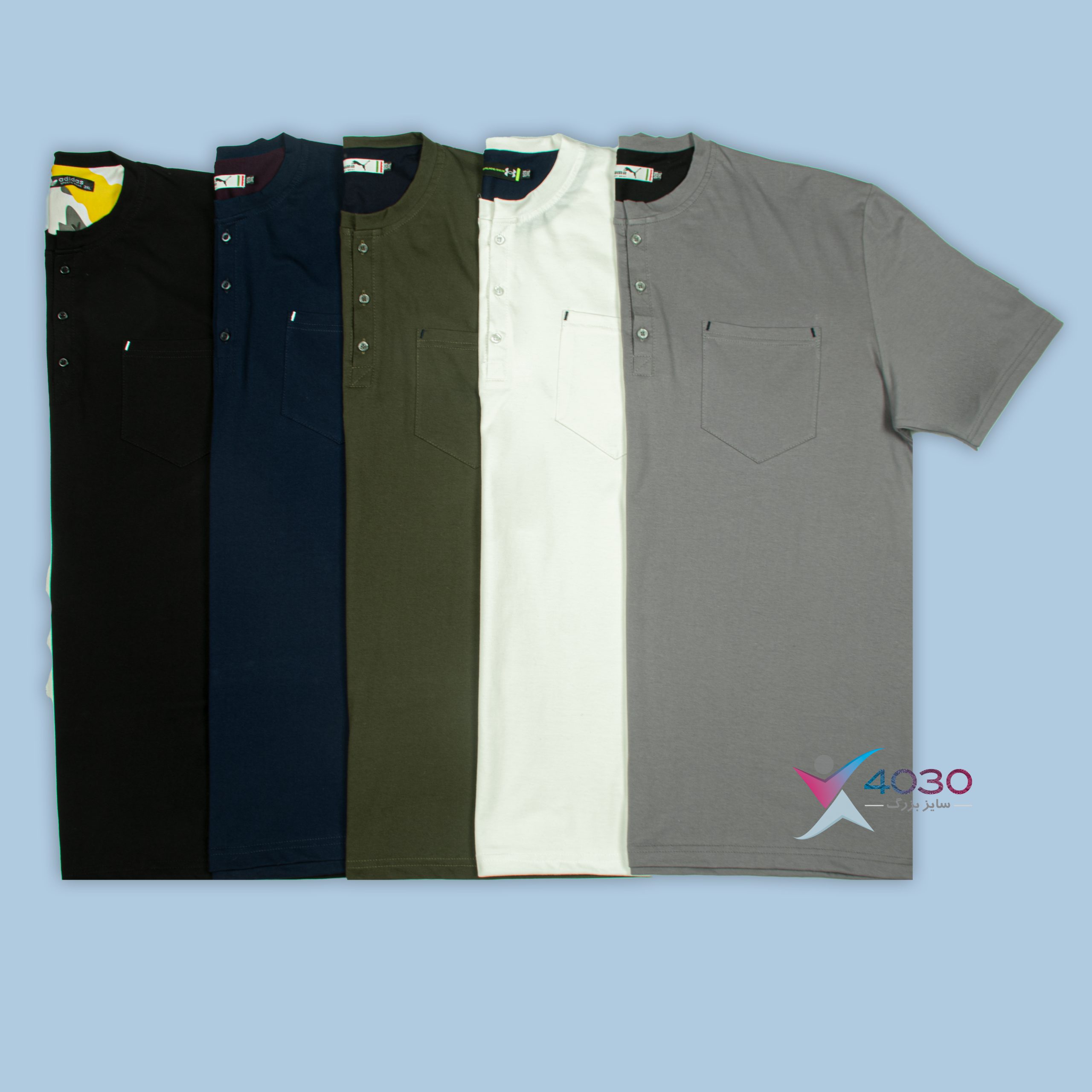 تیشرت THREE BUTTONS سایزبزرگ ( 695 )