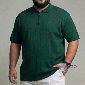 پولوشرت بافت نیم زیپ سایزبزرگ ( 5221 )