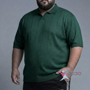 پولوشرت بافت یقه شکاری سایزبزرگ ( 5222 )