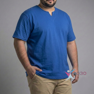 تیشرت Basic یقه کوبایی سایزبزرگ ( 270 )