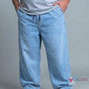 شلوار جین کمرکش بگ استایل سایزبزرگ ( 3810 )